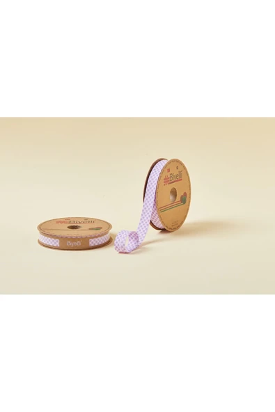 Biye Ekoseli Katlı E07 Lila 2 cm 25 Metre %65 Koton %35 Polyester ürün görseli 1