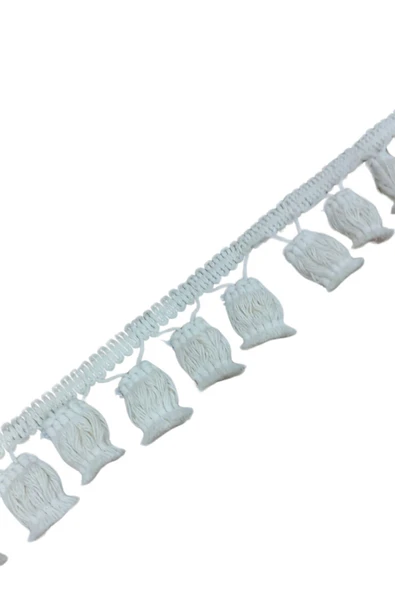 Ponpon Püskül Pamuk en 5 cm Krem 5 Metre ürün görseli 1