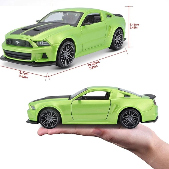 MAY 31506 2014 Ford Mustang Street Racer 1:24 Model Araba -Necotoys - Resim 3