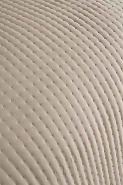 Elisa Dolgulu Çift Taraflı Tek Kişilik 180x240 Cm Yatak Örtüsü Bej - Resim 3