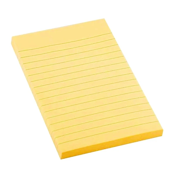 Not Yaz 100x150 100 Yaprak Yapışkanlı Çizgili Not Kağıdı Sarı (YNK-1490) - Resim 2