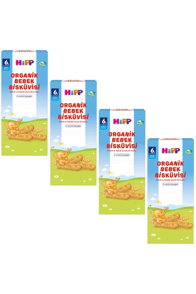 Hipp Organik Bebek Bisküvisi 180 gr 4 Adet ürün görseli
