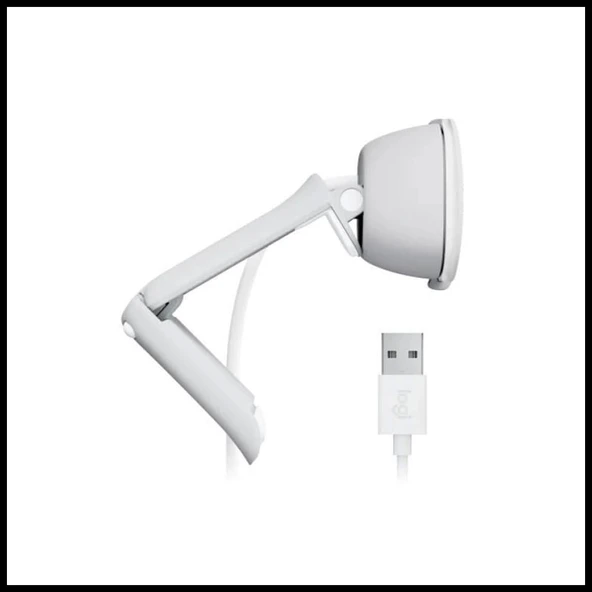 Logıtech  960-001617, Brıo 100 Wcm V-u0072, Full Hd, Dahili Mikrofonlu, Beyaz Webcam - 2