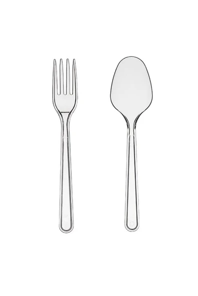 Omeyva 23 Cm. Plastik Mika Şeffaf Sorfa Piknik Seti - 48 Kişilik Tabak Bardak Çatal Kaşık Takımı - Resim 3