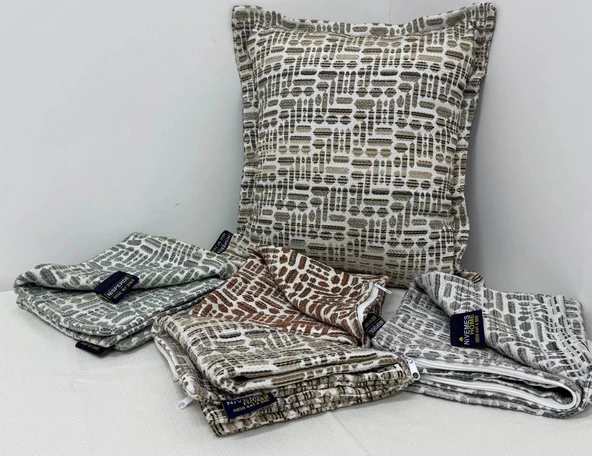 NİVEMESHOME ELYAF DOLGULU KIRLENT 45X45 LİSA 03 VİZON