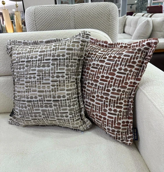 NİVEMESHOME ELYAF DOLGULU KIRLENT 45X45 LİSA 01 KİREMİT - Resim 2