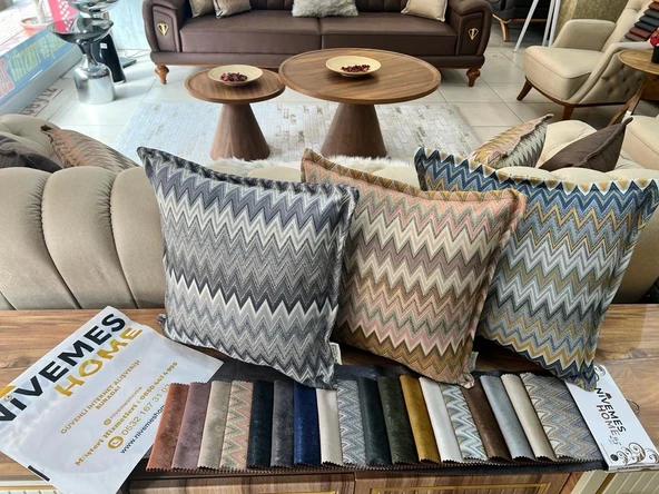 NİVEMESHOME BORAN 01 (45X45) ELYAF DOLGULU KIRLENT - Resim 7