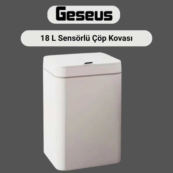 Sensörlü Otomatik Plastik Çöp Kovası 18 Litre-Beyaz Yerli Üretim ürün görseli