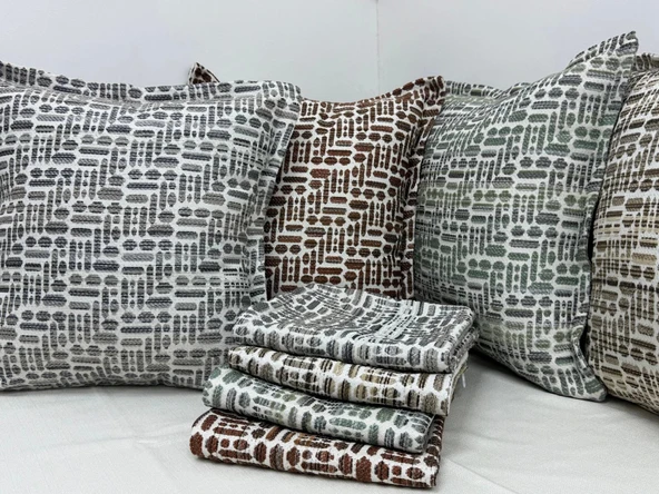 NİVEMESHOME ELYAF DOLGULU KIRLENT 45X45 LİSA 02 YEŞİL - Resim 2