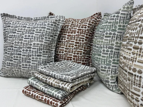 NİVEMESHOME ELYAF DOLGULU KIRLENT 45X45 LİSA 03 VİZON - 6