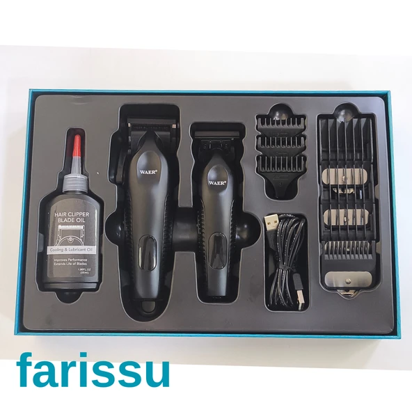 WAER 2'si 1 Arada Profesyonel Saç Kesme ve Sakal Düzeltme Makinesi Seti - 2
