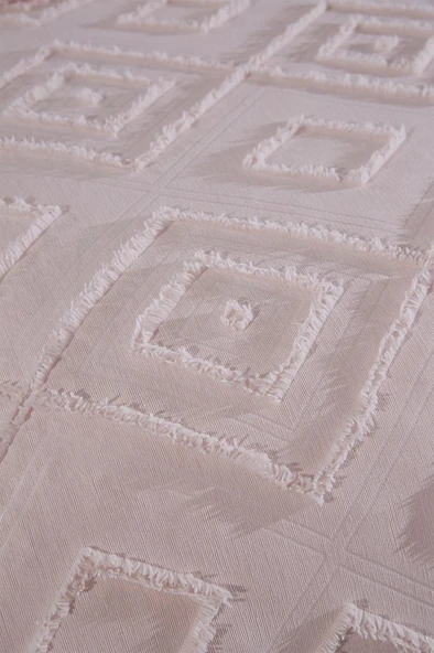 Çeyiz Diyarı Samira 2 Parça Tek Kişilik Pike Takımı Pudra - Resim 4