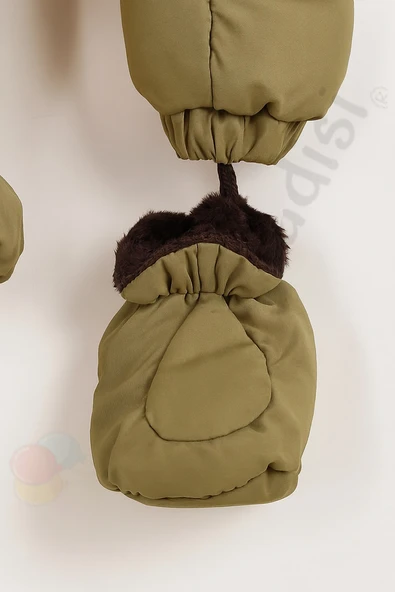 YENİ Patikli İçi Peluş Eldivenli Kapüşonlu Çocuk Kar Kışlık Erkek Bebek Astronot Tulum Kozmonot Mont - 4