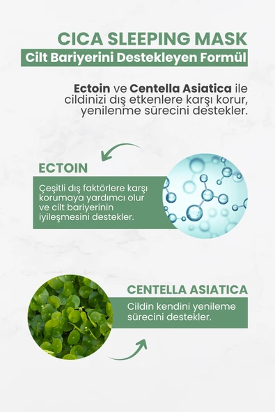Cica Uyku Maskesi – Gece Boyu Cilt Onarımı ve Nemlendirme | Pürüzsüz ve Canlı Görünüm | 50 ML - 3