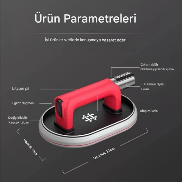 220 Kg Yüksek Güçlü Emiş Dijital Göstergeli Vakumlu Vantuz Cam Seramik Mermer Ağır Yük Taşıma Vakum - Resim 4