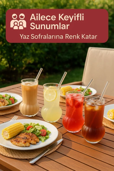 4 Adet Premium Cam Bardak Cam Pipet Hediyeli– Soğuk Kahve, Limonata ve Soda Sunumlar 500 ml - 2