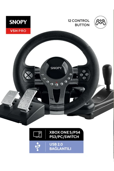 Snopy V5h Pro Xbox One S/ps4/ps3/pc/swıtch Metalik Pro Oyuncu Direksiyonu ürün görseli