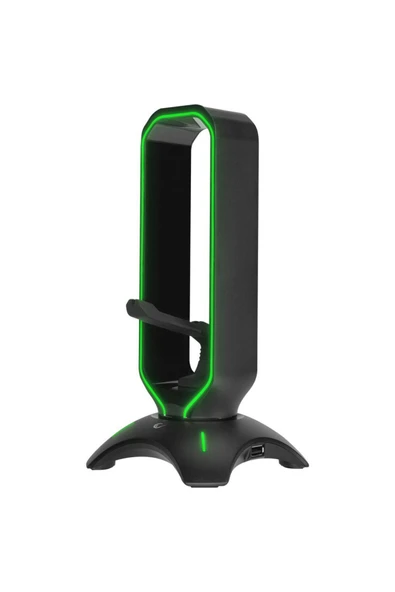 Rampage Rm-h66 Guard Siyah Rgb Işıklı 2*usb Port Kulaklık Için Stand - Resim 2
