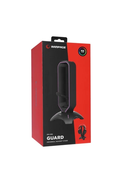 Rampage Rm-h66 Guard Siyah Rgb Işıklı 2*usb Port Kulaklık Için Stand - Resim 6