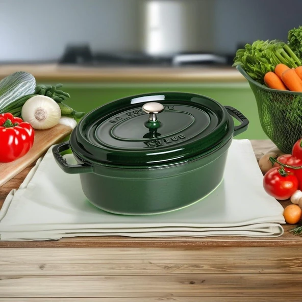 Staub La Cocotte Oval Fesleğen 27 cm Döküm Tencere Outlet - 3