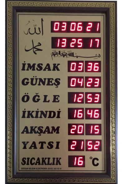 Dijital Vakit Matik İmsakiye Ev Tipi Ezan Okuyan Saat - 2