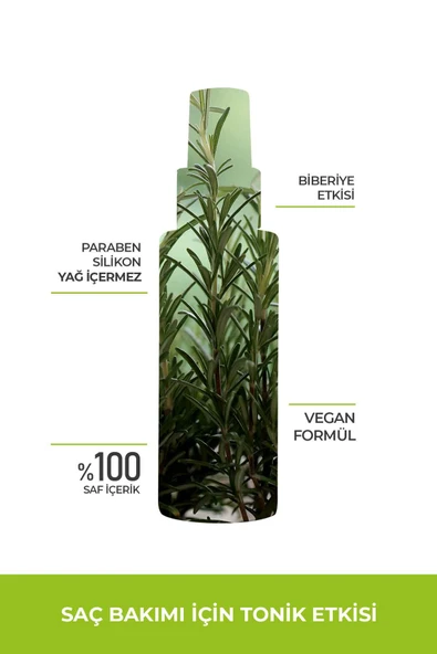 Biberiye Suyu Güçlendirici Saç Toniği %100 Doğal ve Saf 100 ml - Resim 5