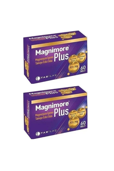 Magnimore Plus Magnezyumlu Takviye Edici Gıda 60 Tablet X 2 Adet - 1