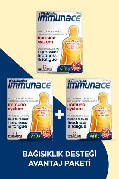 Immunace Demir, Çinko,Selenyum, Magnezyum, D Vitamini İçeren Bağışıklık Destek Vitamini 3'lü Avantaj Paketi - 1