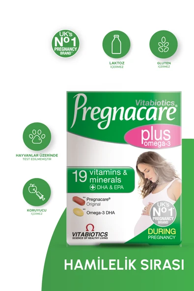 Pregnacare Plus Omega 3,Folik Asit, B12, Demir İçeren  Hamilelik Dönemi Destek Vitamini 28 Tablet 28 Kapsül - 1