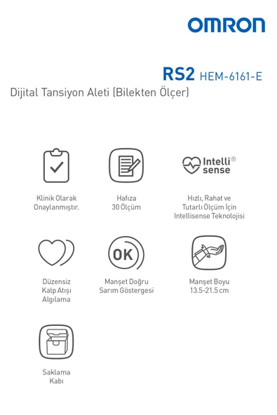 Omron Rs2 30 Ölçüm Hafızalı Bilekten Ölçer Tansiyon Aleti - 3