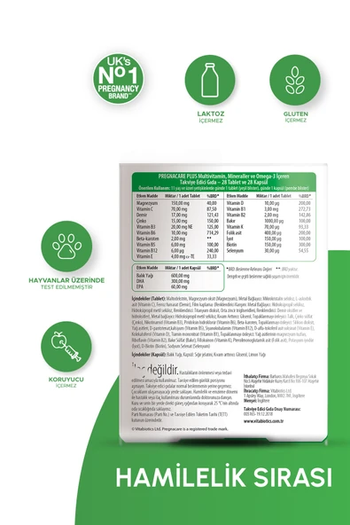 Pregnacare Plus Omega 3,Folik Asit, B12, Demir İçeren  Hamilelik Dönemi Destek Vitamini 28 Tablet 28 Kapsül - 2