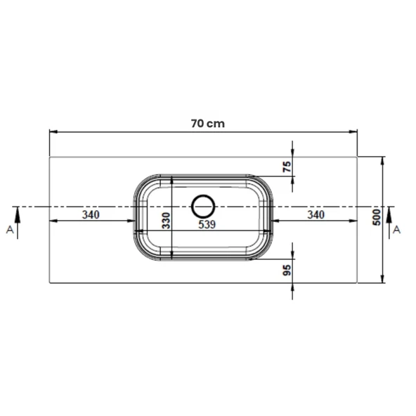 Real Stone Pure Etajerli 70x50 Antrasit Granit Banyo Lavabosu - 2