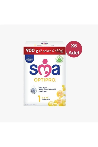 SMA Optipro 1 Probiyotik Bebek Sütü 6'lı 900 gr ürün görseli