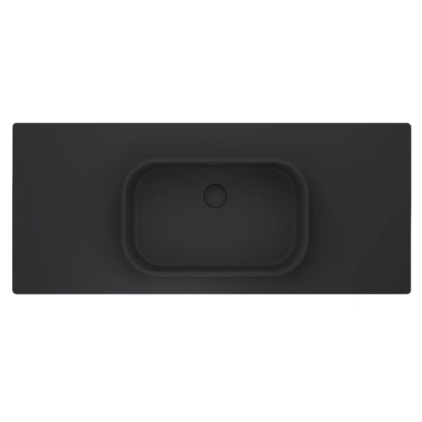 Real Stone Pure Etajerli 70x50 Antrasit Granit Banyo Lavabosu