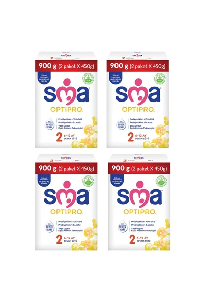 SMA Optipro 2 Probiyotik Devam Sütü 900 gr 4 Adet - 1