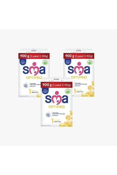 SMA Optipro 1 Probiyotik Bebek Sütü 3'lü 900 gr - 1