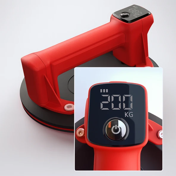 220 Kg Süper Güçlü Vakumlu Vantuz – Dijital Emiş Göstergeli, Cam & Mermer & Seramik Taşıma İçin - Resim 2