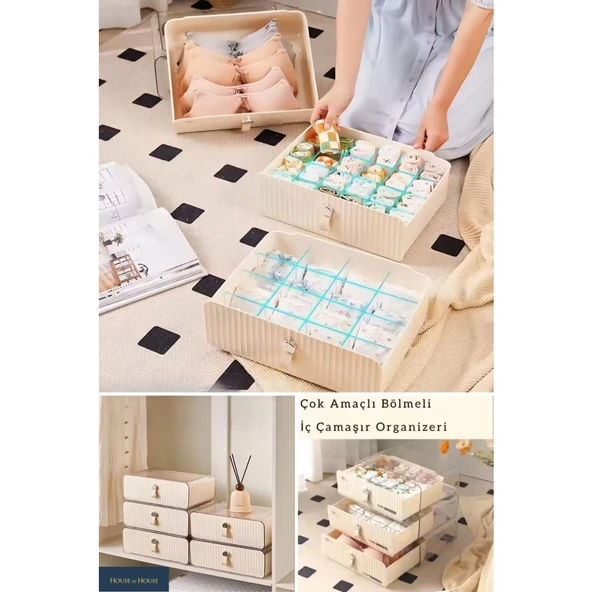 Piev Çok Amaçlı Bölmeli İç Çamaşırı Çorap Bebek Kıyafeti Çekmeceli Düzenleyici Organizer ürün görseli