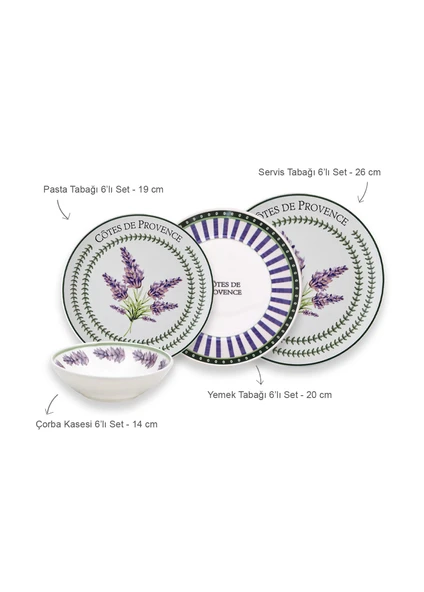 The Mia Provence 6 Kişilik Yemek Takımı 24 Parça Set 2 - Resim 2
