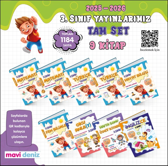 Mavi Deniz 2026 2. Sınıf Tüm Dersler Tam Seti 9 Kitap ürün görseli