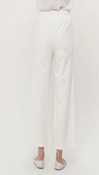 Oslo Belden Bağlamalı Lastikli Pantolon - (38-46) - 71126 - Krem - Resim 4