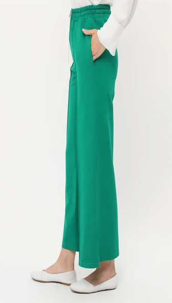 Oslo Belden Bağlamalı Lastikli Pantolon - (38-46) - 71126 - Koyu Yeşil - Resim 3