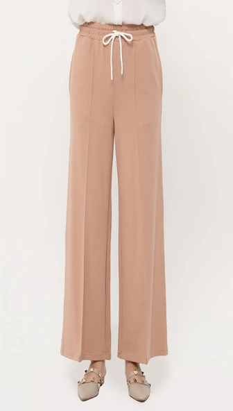 Oslo Belden Bağlamalı Lastikli Pantolon - (38-46) - 71126 - Bej ürün görseli