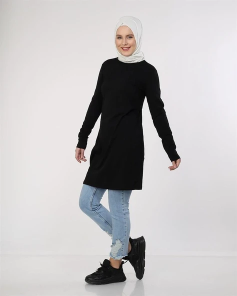 Doğa Sade Basic Tunik - 06016-1.003 - Siyah - Resim 3