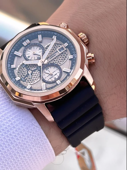 Lee Cooper İtalyan Tasarım Bileklik Hediyeli Silikon Kordon 5 Atm Erkek Kol Saati ELC.08238.472 - Resim 3