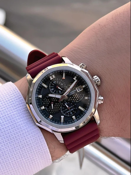 Lee Cooper İtalyan Tasarım Bileklik Hediyeli Silikon Kordon 5 Atm Erkek Kol Saati ELC.08238.358 - Resim 4