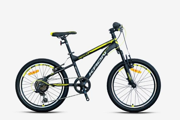 Kron VORTEX 4.0 20 Jant 7 Vites V-Fren Çelik Çocuk Bisikleti Siyah Sarı 20 Jant Vitesli Bisiklet - Resim 2