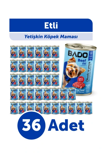 Bado Yetişkin Yaş Köpek Maması Etli 400Gr 36'lı