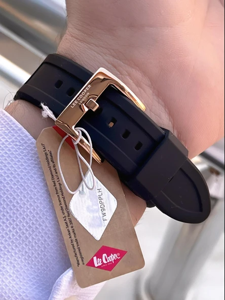 Lee Cooper İtalyan Tasarım Bileklik Hediyeli Silikon Kordon 5 Atm Erkek Kol Saati ELC.08238.472 - Resim 6