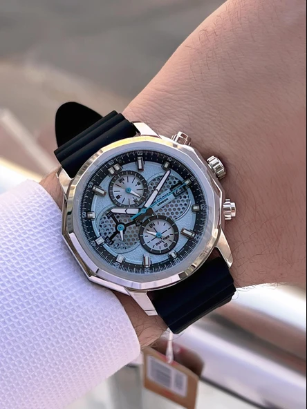 Lee Cooper İtalyan Tasarım Bileklik Hediyeli Silikon Kordon 5 Atm Erkek Kol Saati ELC.08238.301 - Resim 3